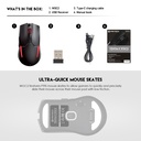 FANTECH VENOM II WGC2 VIBE EDITION Wireless 2.4Ghz Gaming Mouse With Rechargeable Battery Pink-Red-Purple-Blue-yellow-green