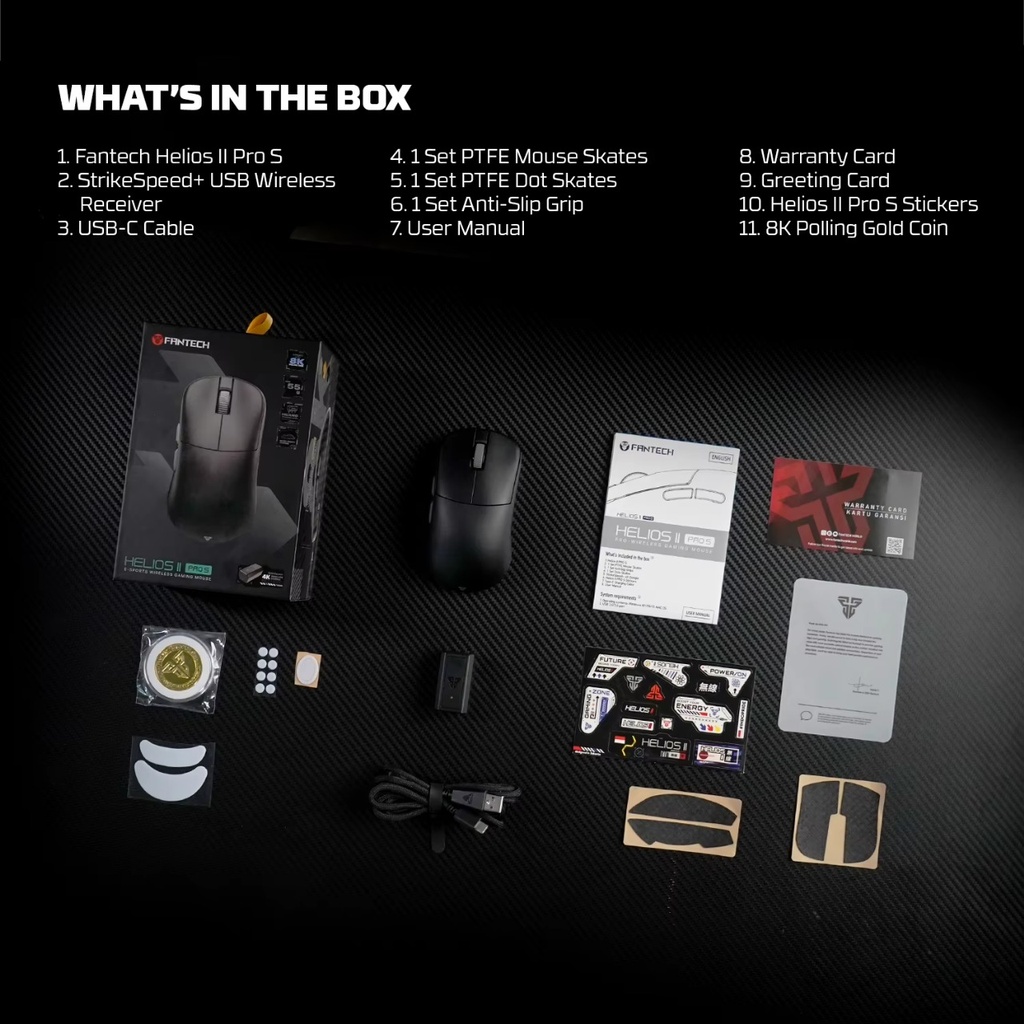 FANTECH HELIOS II PRO S XD3 4K 8K Wireless Gaming Mouse PAW3395 Gaming Nordic 52840 Ultralight Mice PC Gamer Accessories