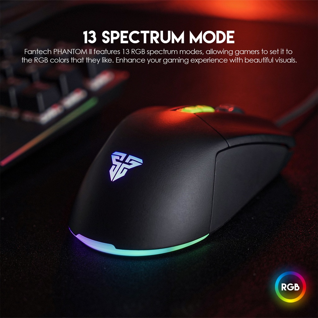 Fantech VX6 PHANTOM II Gaming Mouse – Optical Sensor 7,200 DPI (Black)