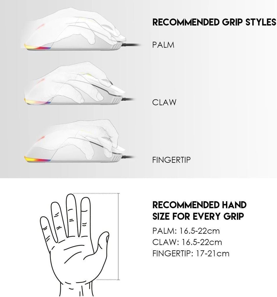 Fantech VX6 PHANTOM II Gaming Mouse – Optical Sensor 7,200 DPI (white)