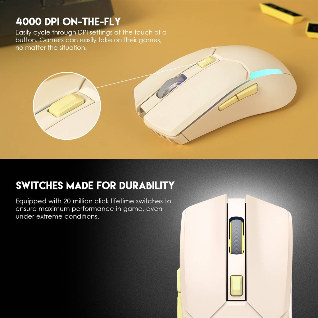 FANTECH VENOM II WGC2 VIBE EDITION Wireless 2.4Ghz Gaming Mouse With Rechargeable Battery Black-white