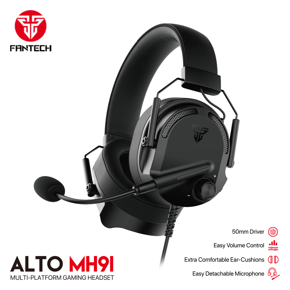 FANTECH ALTO MH91 Gaming Headset Noise Canceling Surround Sound Wired Headphone With HD Mic For PS4 PS5 XBox PC Laptop Gamer