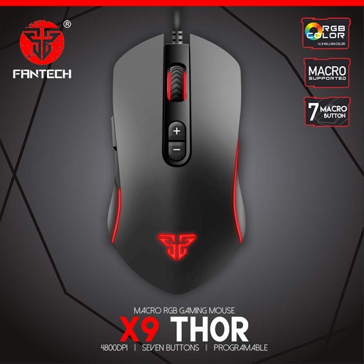[MO-12-03] Fantech Programmable USB Gaming Mouse THOR X9 Chroma Black