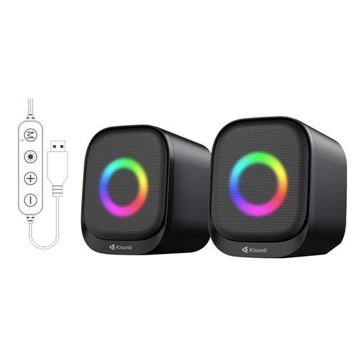 [SP-03-10] Kisonli X29 Double Speakers Blue Tooth, 5 in 1 Speaker with USB/BT/MIC/earphone Jack/rgb Light