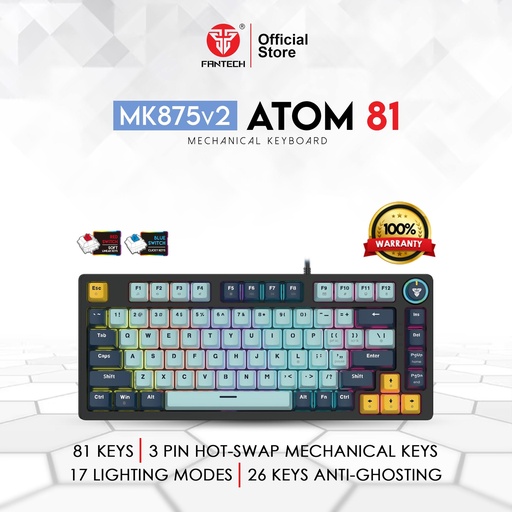 [KB-08-06] MK875 V2 ATOM 81 MIZU EDITION MECHANICAL KEYBOARD SKY BLUE