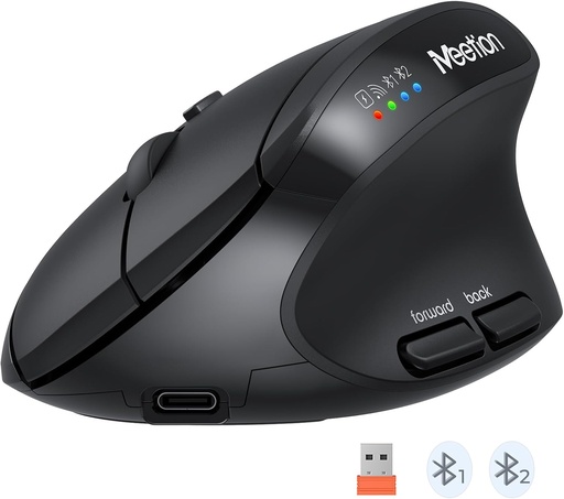 [MO-17-00] Meetion BTM008 Wireless And Bluetooth Ergonomic Mouse black