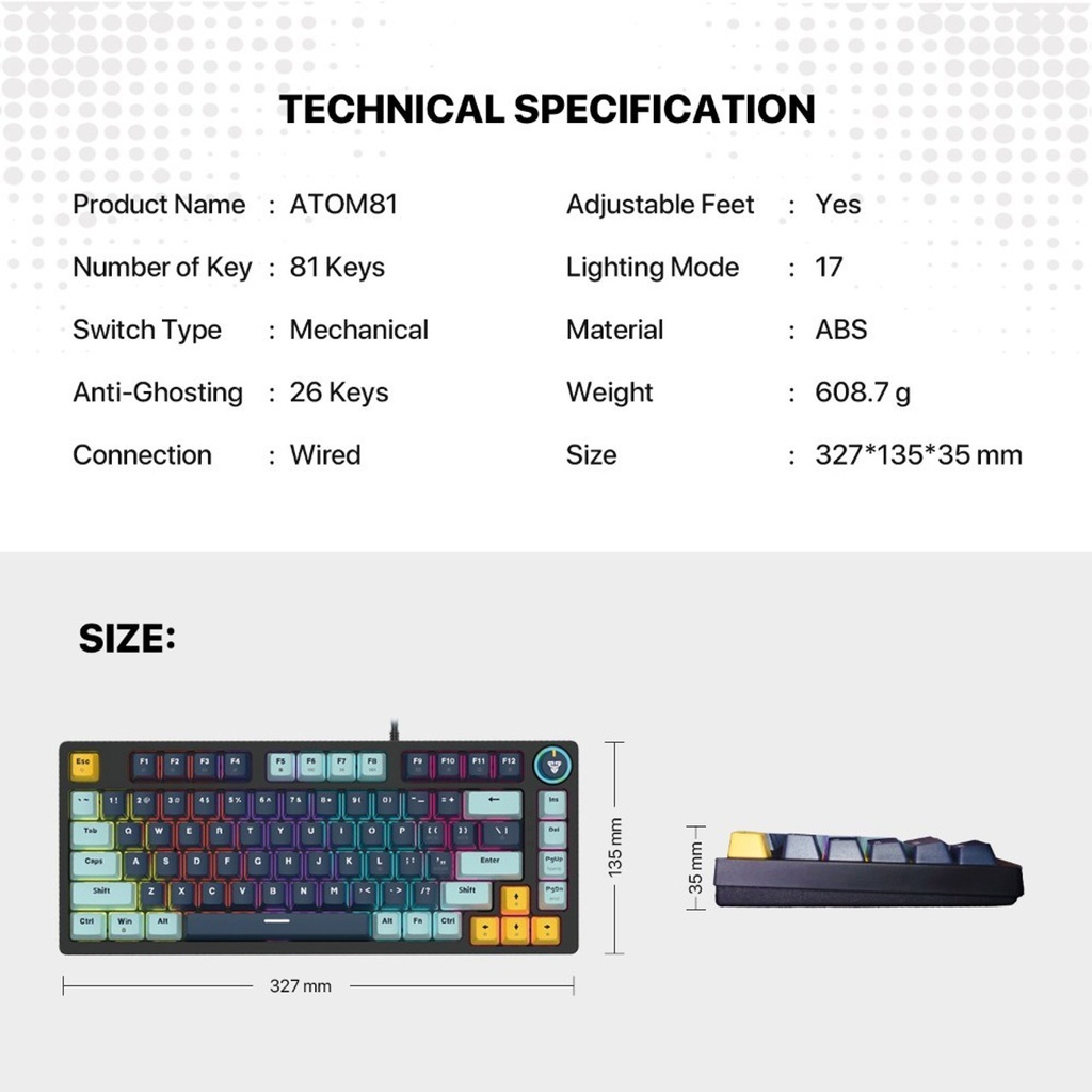 MK875 V2 ATOM 81 MIZU EDITION MECHANICAL KEYBOARD SKY BLUE