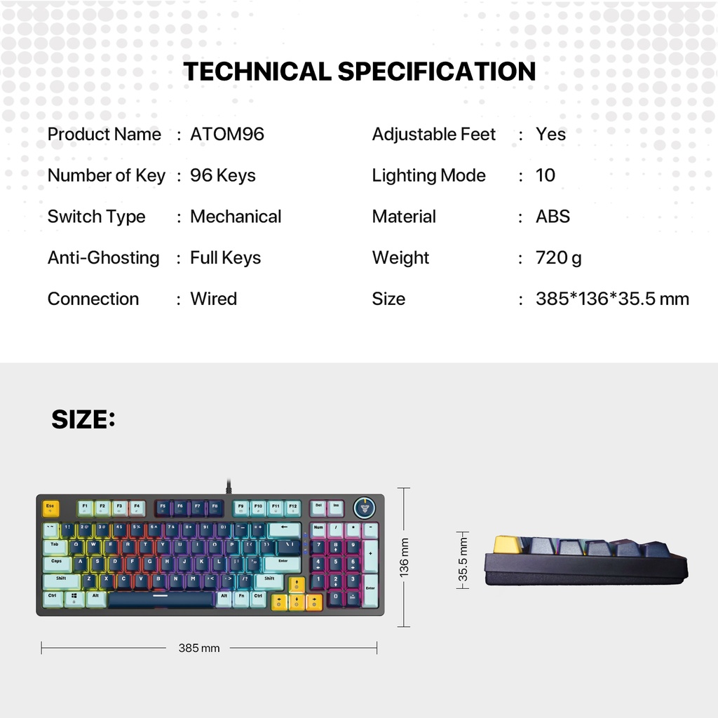 MK890 V2 ATOM96 MIZU EDITION MECHANICAL KEYBOARD NAVY BLUE (REDSWITCH/BLUESWITCH)