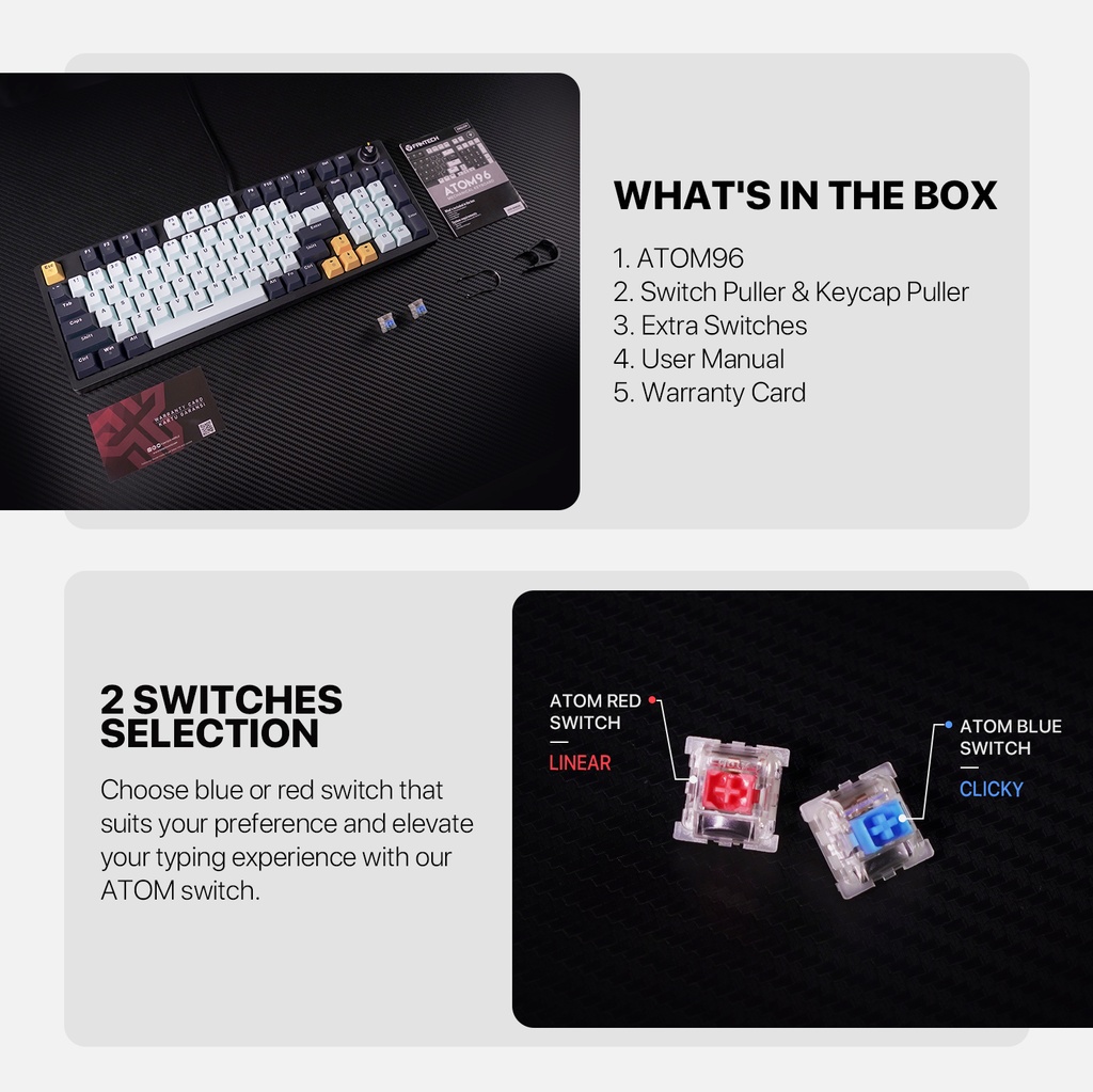 MK890 V2 ATOM96 MIZU EDITION MECHANICAL KEYBOARD NAVY BLUE (REDSWITCH/BLUESWITCH)