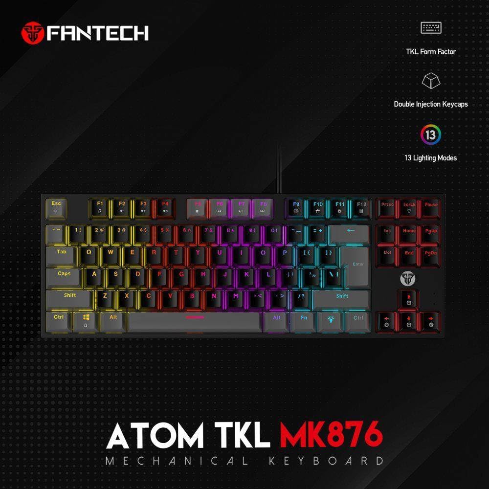FANTECH MK876V2 ATOM87 RGB MECHANICAL KEYBOARD SUMI EDITION - GREY