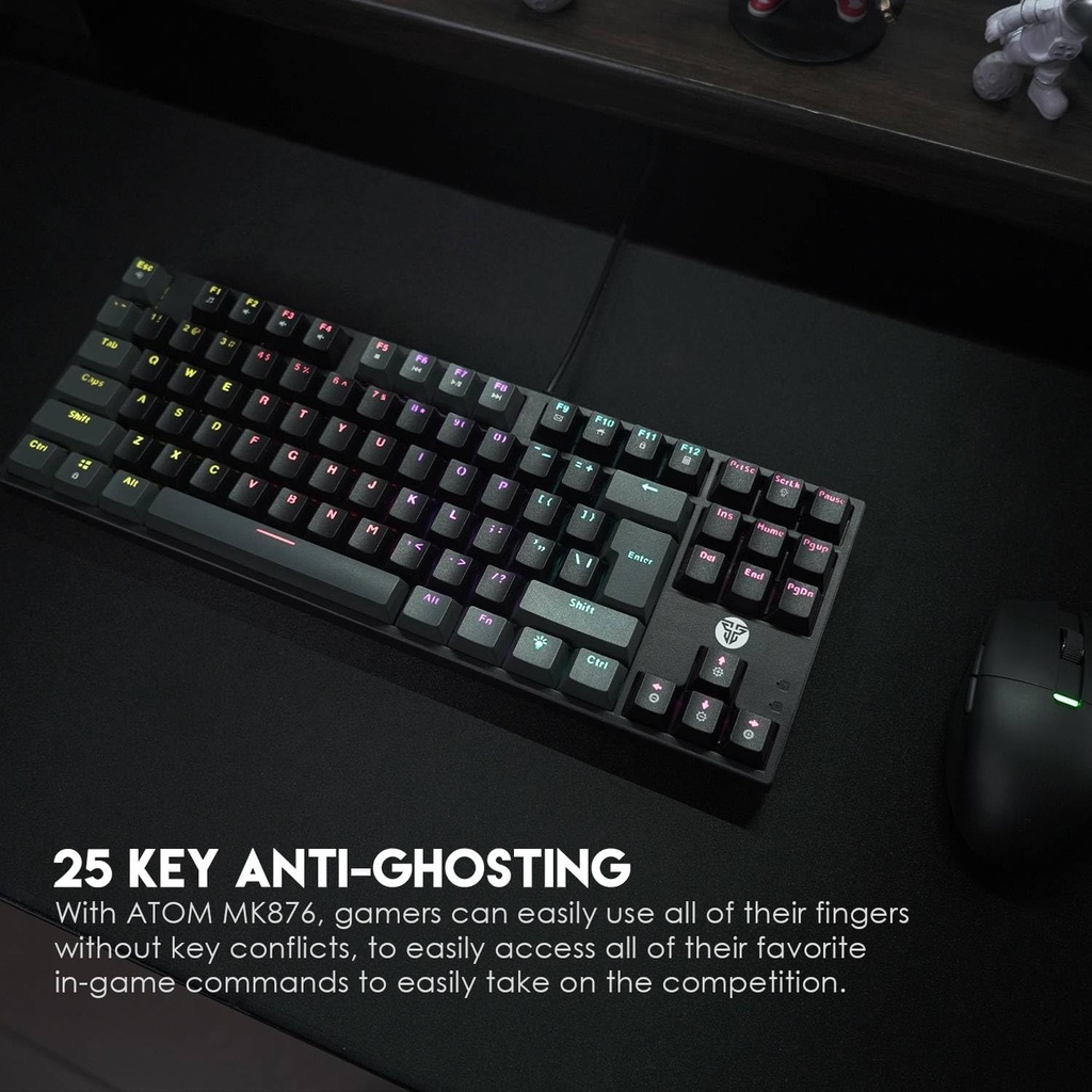 FANTECH MK876V2 ATOM87 RGB MECHANICAL KEYBOARD SUMI EDITION - GREY