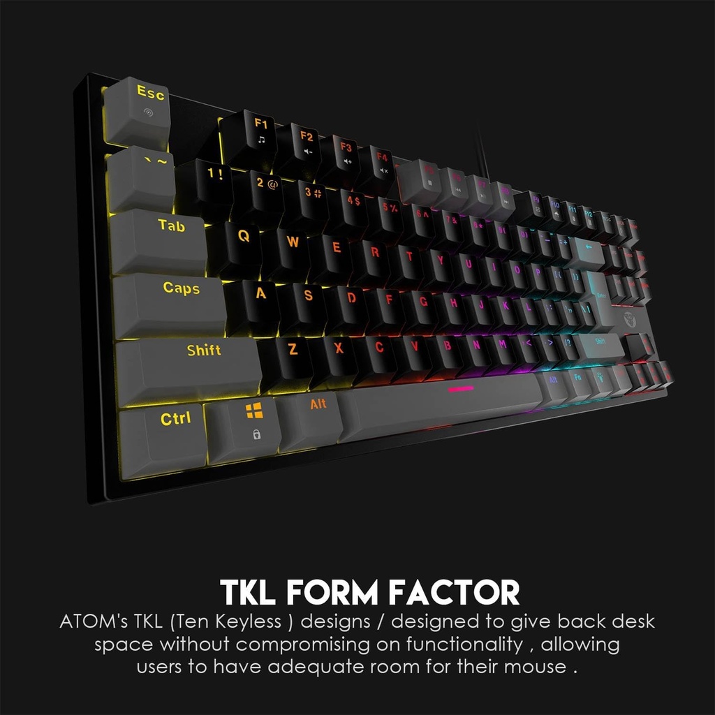 FANTECH MK876V2 ATOM87 RGB MECHANICAL KEYBOARD SUMI EDITION - GREY
