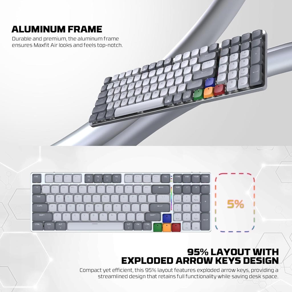 FANTECH SUPER MAXFIT AIR99 MK916 95% LOW PROFILE WIRELESS MECHANICAL KEYBOARD - 3 Connection Mode
