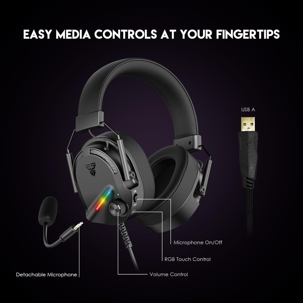Fantech Alto 7.1 GH26 Gaming Headset, RGB, Drivers 50mm, Black, HG26-BK