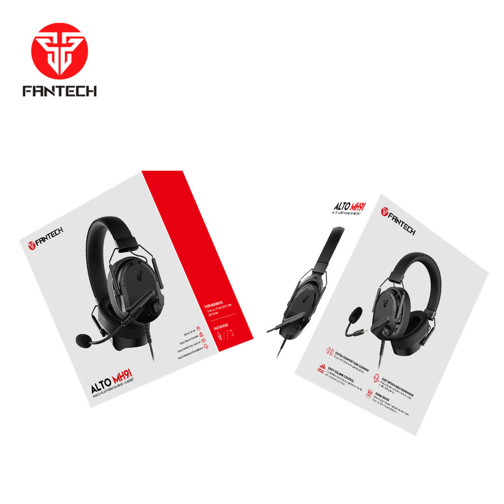 FANTECH ALTO MH91 Gaming Headset Noise Canceling Surround Sound Wired Headphone With HD Mic For PS4 PS5 XBox PC Laptop Gamer