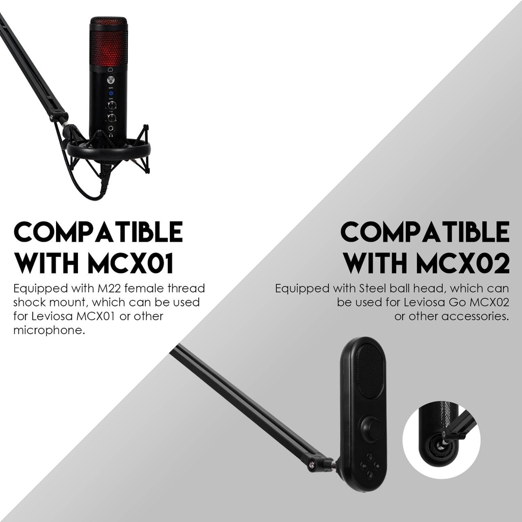 FANTECH AC902s Microphone Stand Boom Arm - Total Length : 80cm - Maximum Weight Hold : 2kg - Desktop Mount : C-clamp