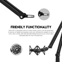 FANTECH AC902s Microphone Stand Boom Arm - Total Length : 80cm - Maximum Weight Hold : 2kg - Desktop Mount : C-clamp