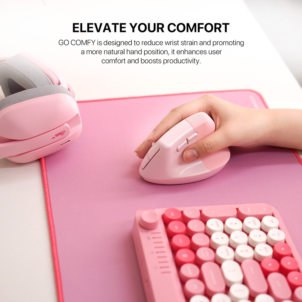 Fantech W195R and W195 GO Comfy Mouse Vertical Ergonomic Design Wireless & Bluetooth Connection Compact Mouse