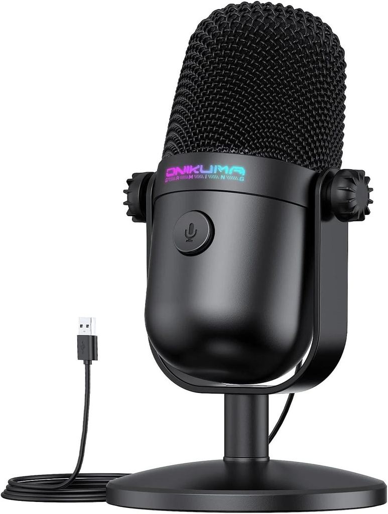 ONIKUMA M830 USB Desktop Colorful RGB Condenser Microphone