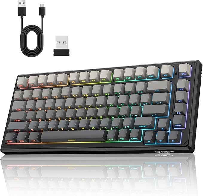 Onikuma G83 75% ARGB Tri-Mode Hot-Swappable Mechanical Keyboard (Magnetic Switch) | Black Gray