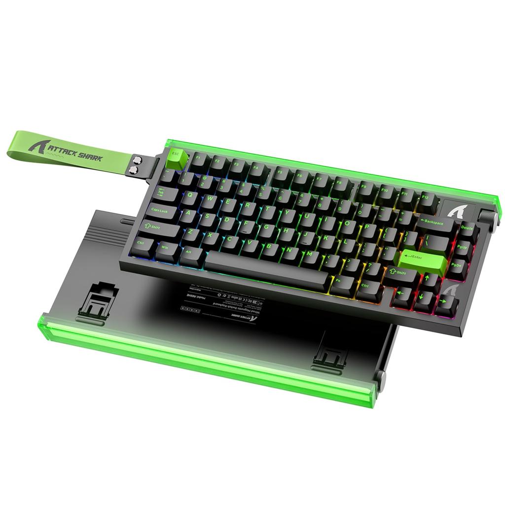 Attach shark R85HE Wired RGB Lightbox Magnetic Keyboard Fluorescent green