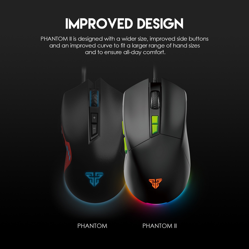 Fantech VX6 PHANTOM II Gaming Mouse – Optical Sensor 7,200 DPI (Black)