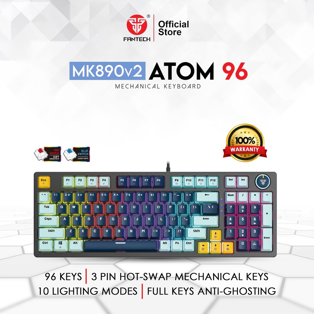 MK890 V2 ATOM96 MIZU EDITION MECHANICAL KEYBOARD NAVY BLUE (REDSWITCH/BLUESWITCH)