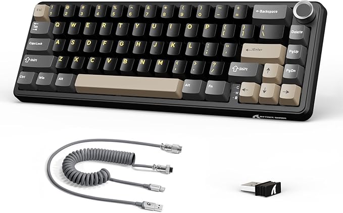 Attach Shark X66RGB three-mode keyboard The stars are black