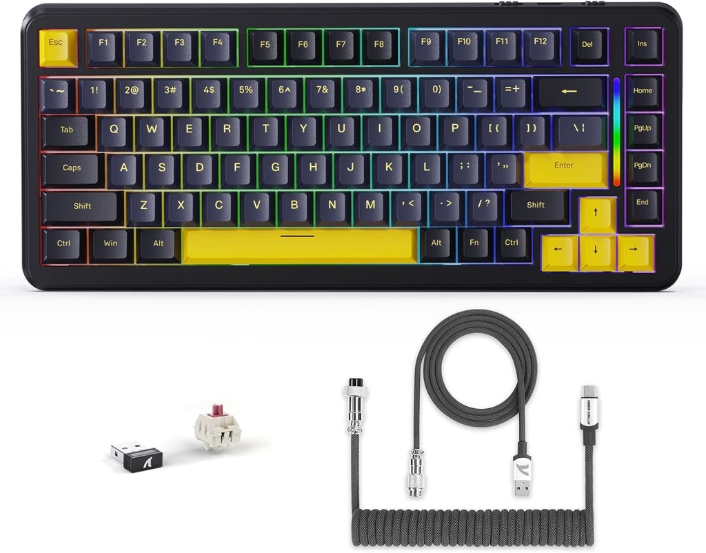 Attack Shark M86 Tri-mode RGB Keyboard The stars are black