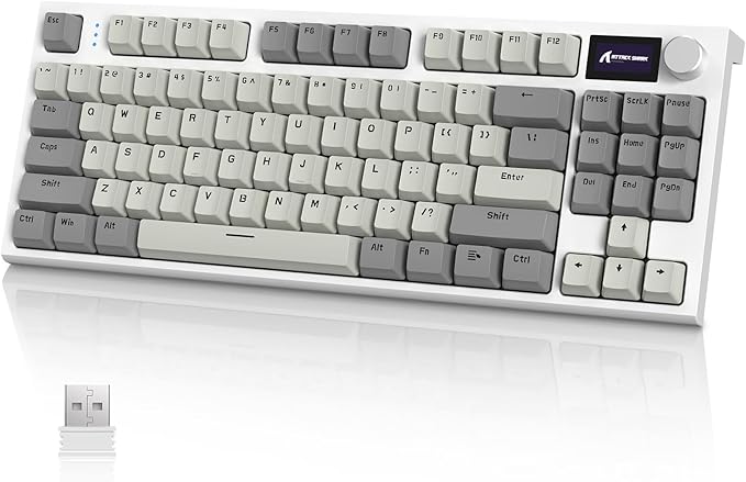 Attack Shark K86 Three mode RGB Display guest -made heat plug -in mechanical keyboard Business gray