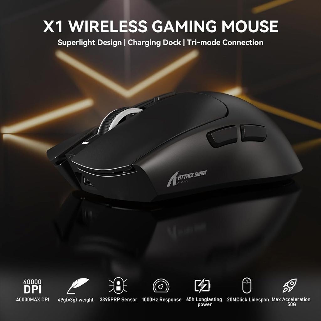 Attach Shark X1 Llghtweight 3-Mode Mouse Black