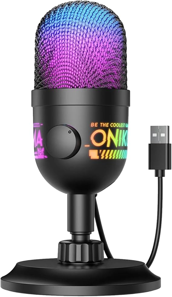 ONIKUMA M930 Studio RGB Microphone with 48KHz Capture & Smart Monitoring