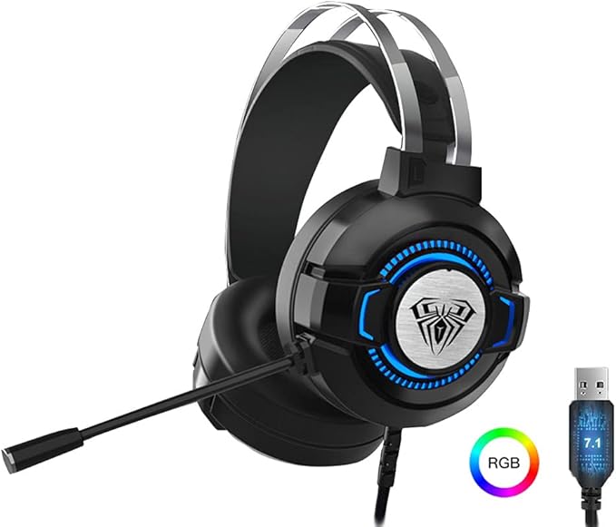 AULA S602 RGB Virtual 7.1 Surround Sound GAMING Headphone
