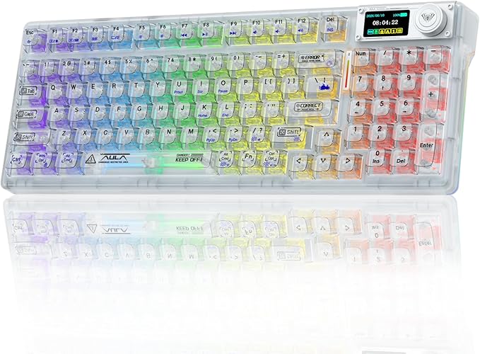 Aula F98 Pro Wireless + Bluetooth HotSwap Mechanical RGB Gaming Keyboard (Black)
