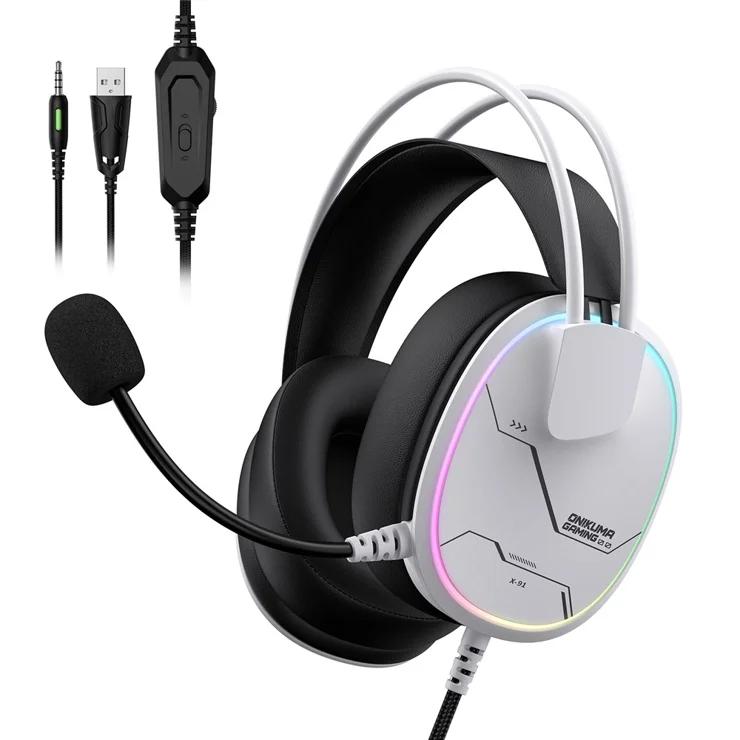 Onikuma X91 RGB Wired Over-Ear Gaming Headset White