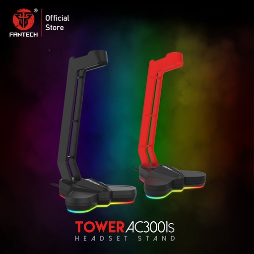 [ACC-12-04] FANTECH TOWER AC3001S RGB Headset Stand RED - Rubber Feet