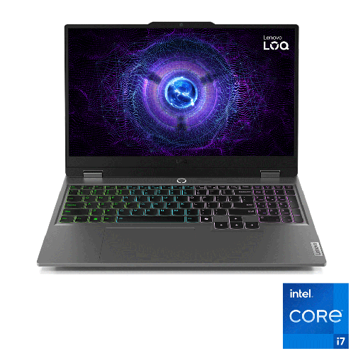 [LAP-02-15] Lenovo Gaming Laptop LOQ 15IAX9E I7-12650HX 14 cores16GB /512GBSSD/6GB/RTX-4050/15.6"FHD/144Hz/DOS/GREY /WHITE-BKLT/ARB