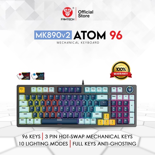 [KB-08-07] MK890 V2 ATOM96 MIZU EDITION MECHANICAL KEYBOARD NAVY BLUE (REDSWITCH/BLUESWITCH)