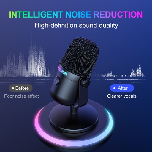 [ACC-15-00] ONIKUMA M830 USB Desktop Colorful RGB Condenser Microphone