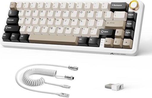 [KB-03-17] Attach Shark X66RGB three-mode keyboard Cheese white