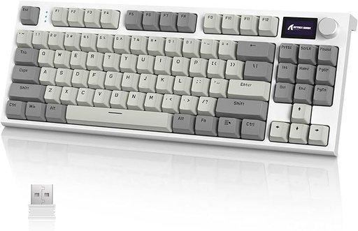 [KB-03-42] Attack Shark K86 Three mode RGB Display guest -made heat plug -in mechanical keyboard Business gray