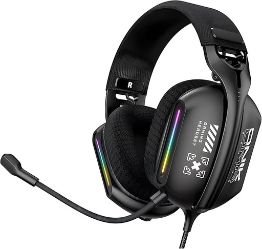 [HP-02-04] Onikuma X12 RGB Surround Sound Gaming Headset – 3.5mm Jack | Black