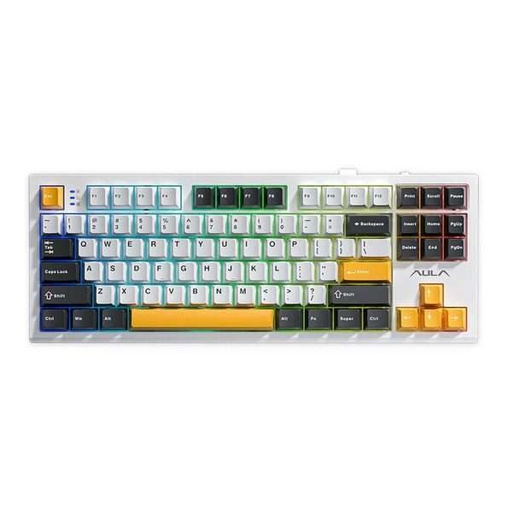 [KB-07-15] Aula S87 Wireless + Bluetooth HotSwap Mechanical RGB Gaming Keyboard (White)